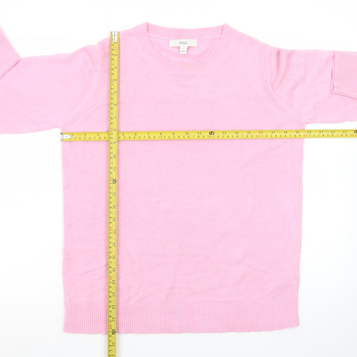 Marks and Spencer Women’s Pink Cashmere Crew Neck Jumper Size 12