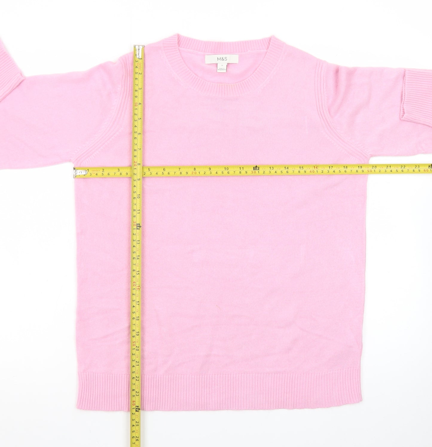 Marks and Spencer Women’s Pink Cashmere Crew Neck Jumper Size 12
