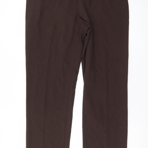 Marks and Spencer Women Mocha Brown Straight Leg Trousers UK 16
