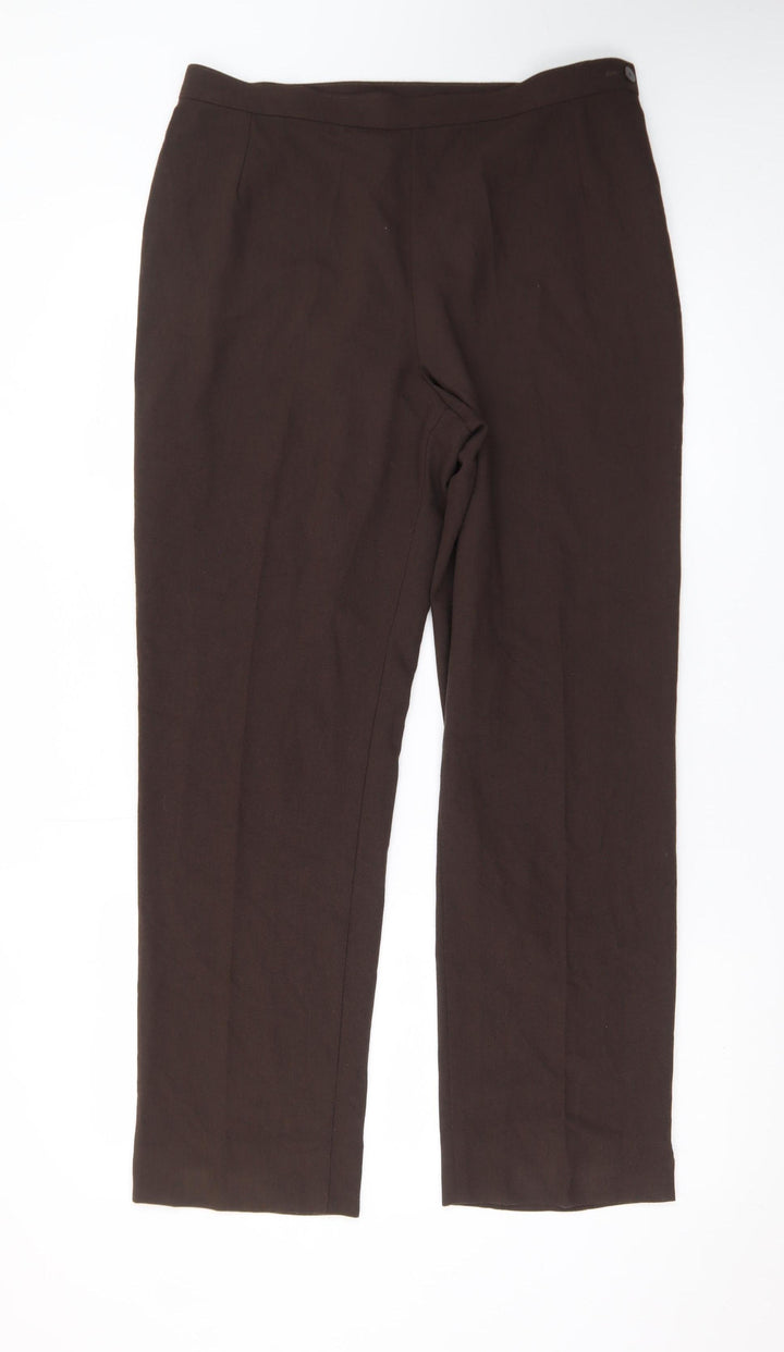 Marks and Spencer Women Mocha Brown Straight Leg Trousers UK 16
