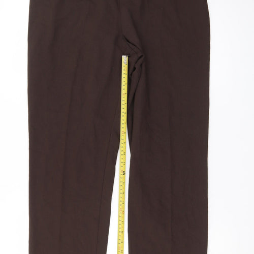 Marks and Spencer Women Mocha Brown Straight Leg Trousers UK 16