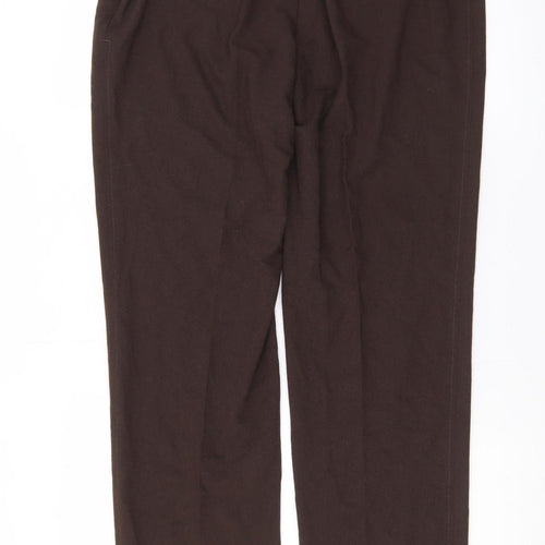 Marks and Spencer Women Mocha Brown Straight Leg Trousers UK 16