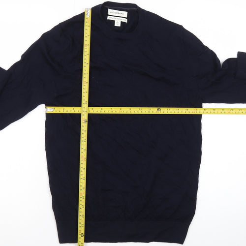 Marks and Spencer Autograph Men’s Blue Merino Wool Crew Neck Jumper S