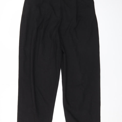 & Other Stories Women Black Trousers Size 10 Elastic Waist Crop Style