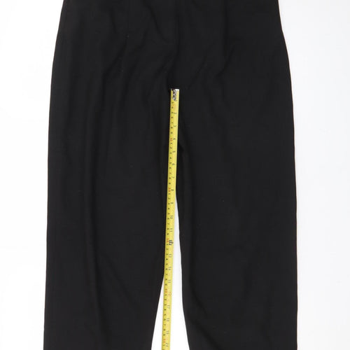 & Other Stories Women Black Trousers Size 10 Elastic Waist Crop Style