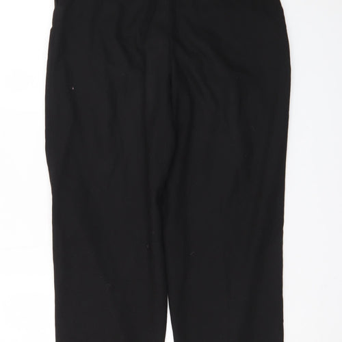 & Other Stories Women Black Trousers Size 10 Elastic Waist Crop Style