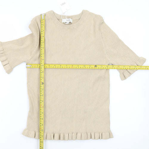 Marks and Spencer Women’s Beige Ruffle Knit Pullover Jumper M