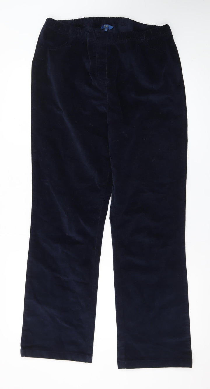Cotton Traders Women’s Blue Velvet Stretch Trousers Size 16