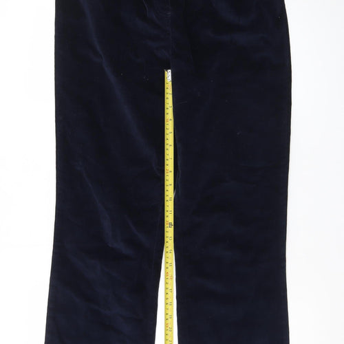 Cotton Traders Women’s Blue Velvet Stretch Trousers Size 16