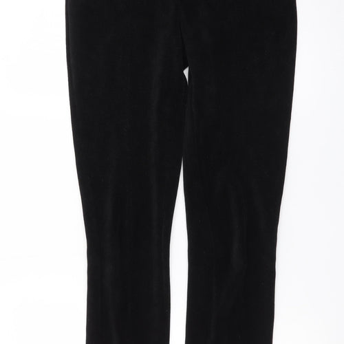 Next Women’s Black Velvet Leggings Size 12 Tall Stretch Skinny Trousers