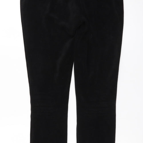 Next Women’s Black Velvet Leggings Size 12 Tall Stretch Skinny Trousers