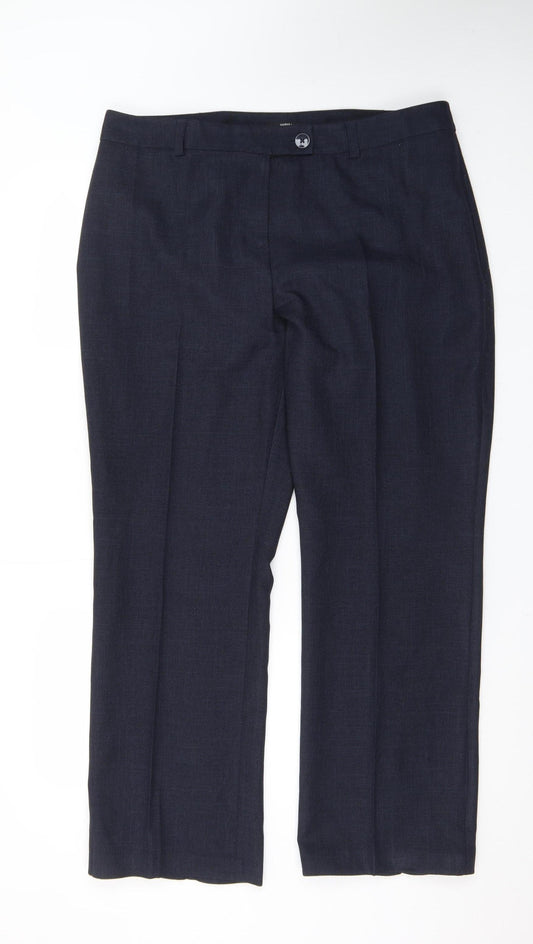 Marks and Spencer Womens Black Size 18 Straight Leg Dress Trousers