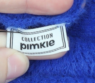 Pimkie Womens Blue Roll Neck Ribbed Knit Jumper Size 12
