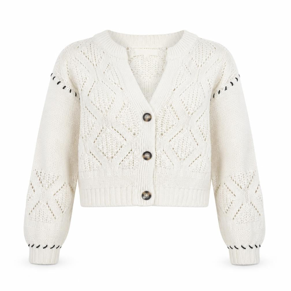 Marks and Spencer Women’s Ivory Knit V-Neck Button Cardigan Size M