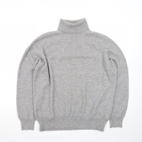 Marks and Spencer Women Grey Cashmere Roll Neck Jumper Size 20