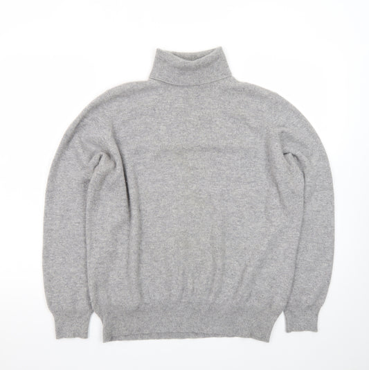 Marks and Spencer Women Grey Cashmere Roll Neck Jumper Size 20