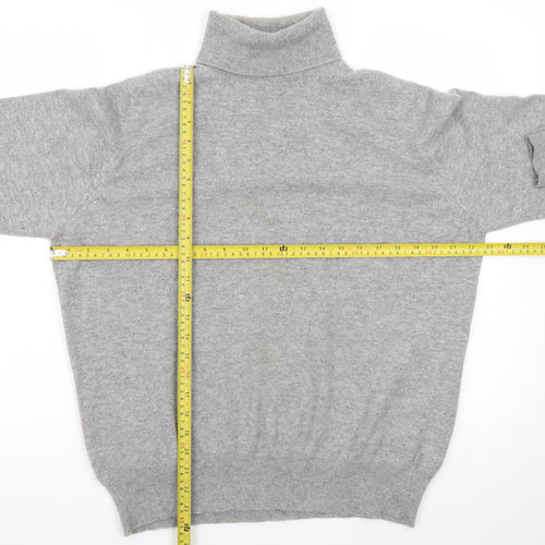 Marks and Spencer Women Grey Cashmere Roll Neck Jumper Size 20