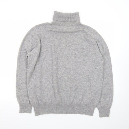 Marks and Spencer Women Grey Cashmere Roll Neck Jumper Size 20