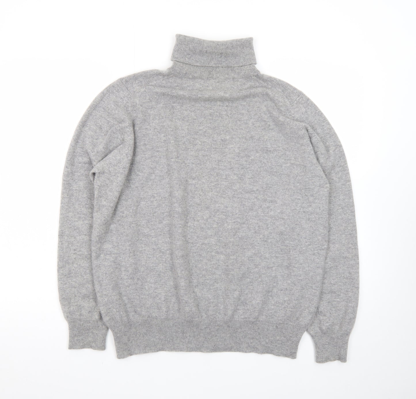 Marks and Spencer Women Grey Cashmere Roll Neck Jumper Size 20
