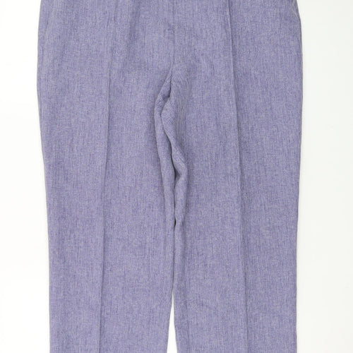 Honor Millburn Womens Blue Linen Blend Straight Leg Trousers Size 18