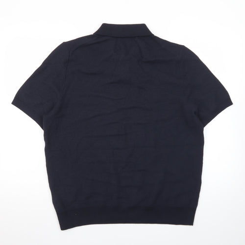 Marks and Spencer Men's Black Cotton Polo Shirt Size L