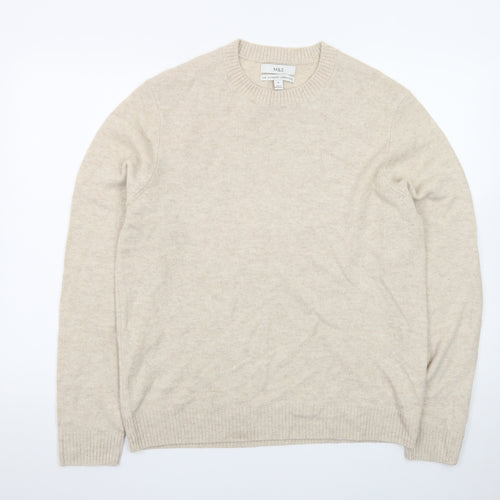 Marks and Spencer Women Beige Wool Crew Neck Pullover Jumper M