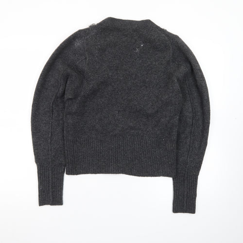 Marks and Spencer Women’s Grey Wool Jewel Embellished Cardigan XS