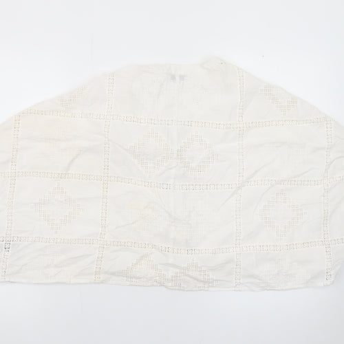 Marks and Spencer Women Ivory Cotton Cropped Lace Blouse Size 10