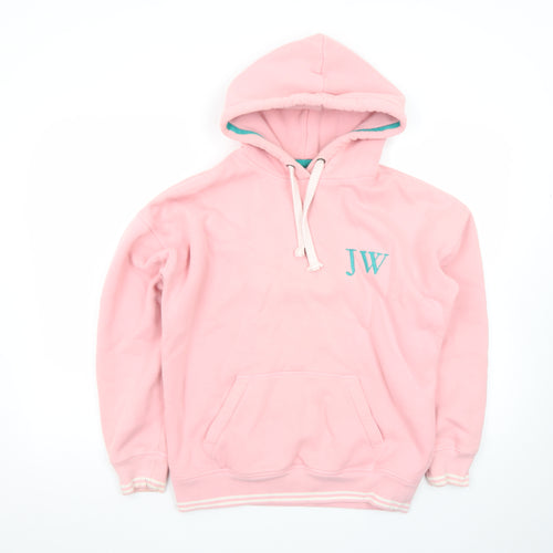 Jack Wills Womens Pink Hoodie Size 6 Pullover Cotton Blend Logo Design
