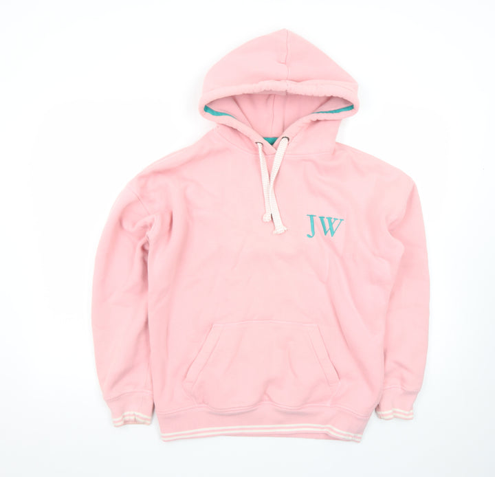 Jack Wills Womens Pink Hoodie Size 6 Pullover Cotton Blend Logo Design