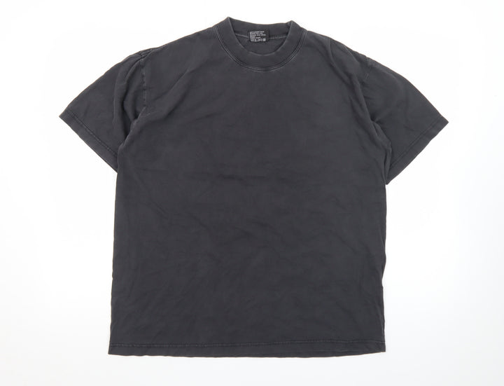 YOU Classic Men's Black Crew Neck Short Sleeve Cotton T-Shirt M