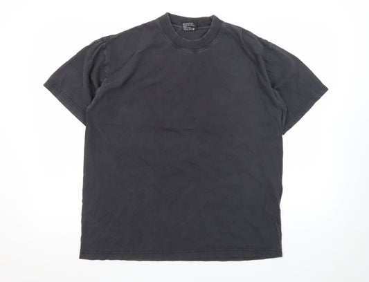 YOU Classic Men's Black Crew Neck Short Sleeve Cotton T-Shirt M