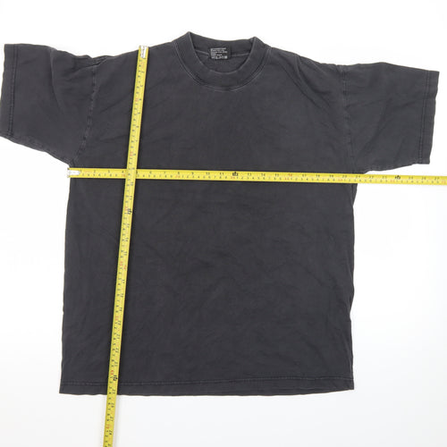YOU Classic Men's Black Crew Neck Short Sleeve Cotton T-Shirt M
