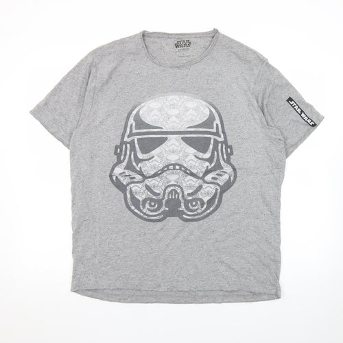 Star Wars Men's Grey Stormtrooper Graphic Crew Neck T-Shirt L