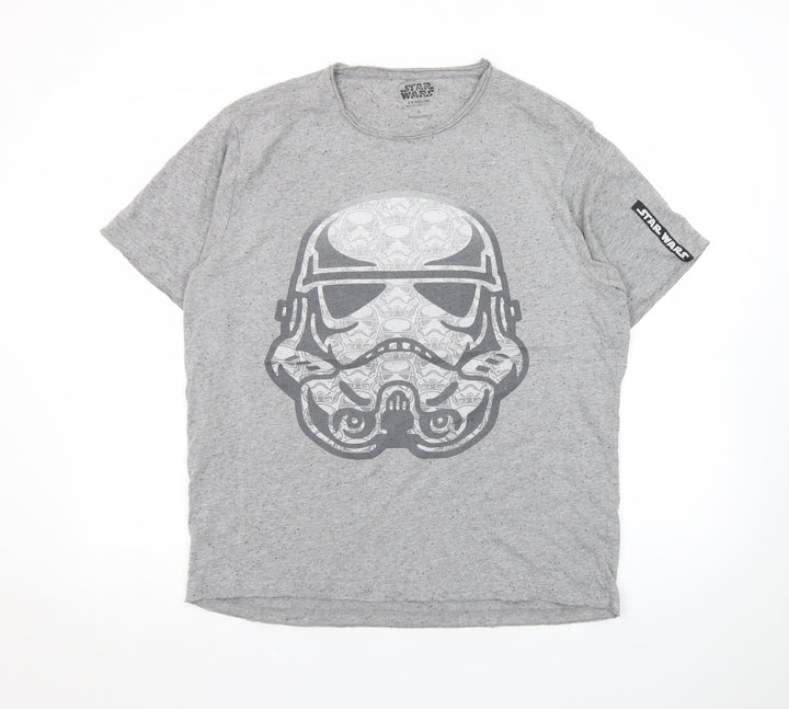 Star Wars Men's Grey Stormtrooper Graphic Crew Neck T-Shirt L