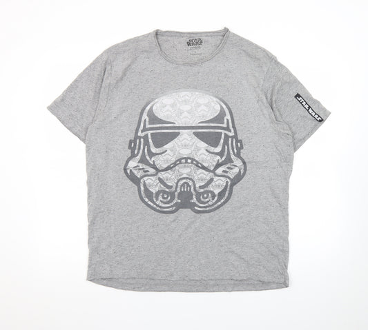 Star Wars Men's Grey Stormtrooper Graphic Crew Neck T-Shirt L