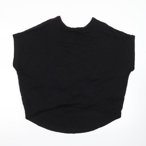 NEXT Women Black Size 12 Basic Short Sleeve Modal Blouse