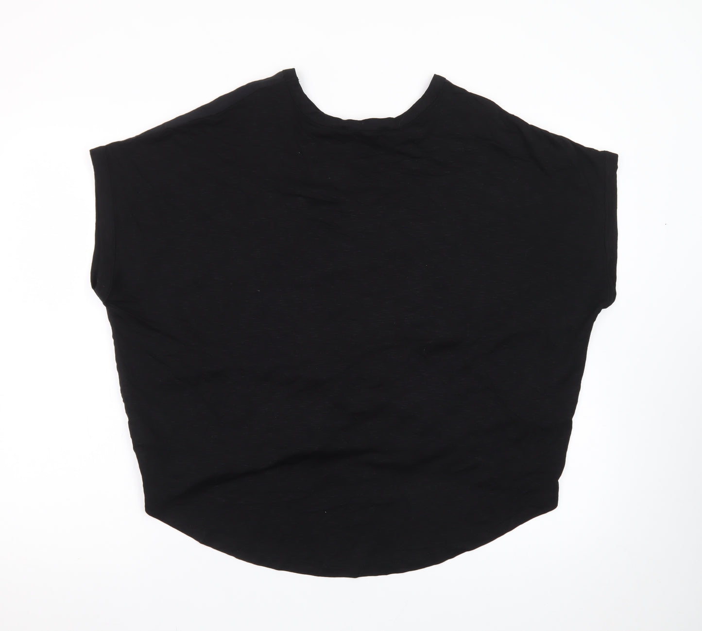 NEXT Women Black Size 12 Basic Short Sleeve Modal Blouse