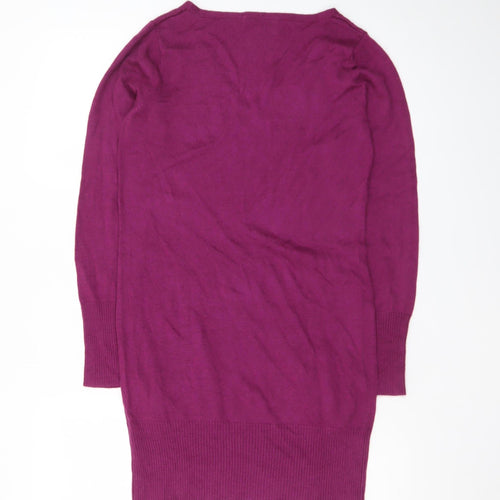 Marks and Spencer Women’s Purple Size 8 Long Sleeve Knit Jumper Dress