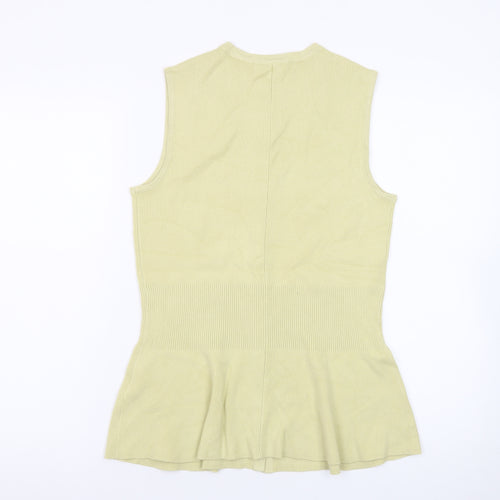 Marks and Spencer Women’s Yellow Sleeveless Knit Button Blouse Size S