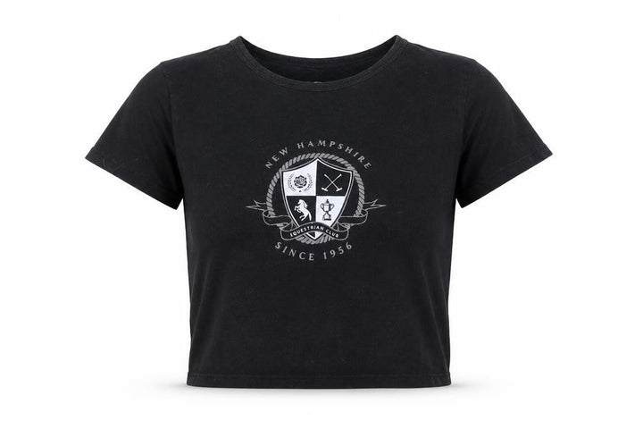 Hollister Women's Black Cropped Slim Fit Cotton T-Shirt Size S