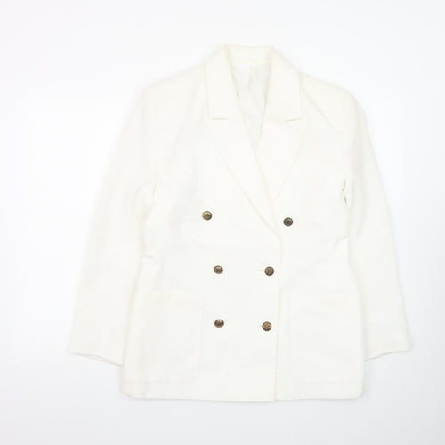 Marks and Spencer Women’s Ivory Double-Breasted Blazer Size 12