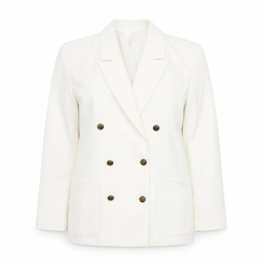 Marks and Spencer Women’s Ivory Double-Breasted Blazer Size 12
