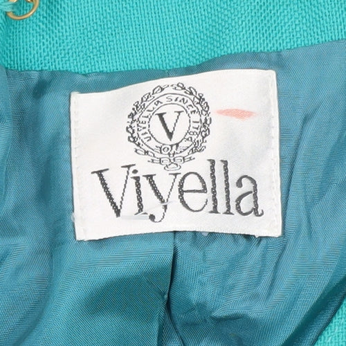 Viyella Women's Green Wool Blend Short Sleeve Blazer Size 10
