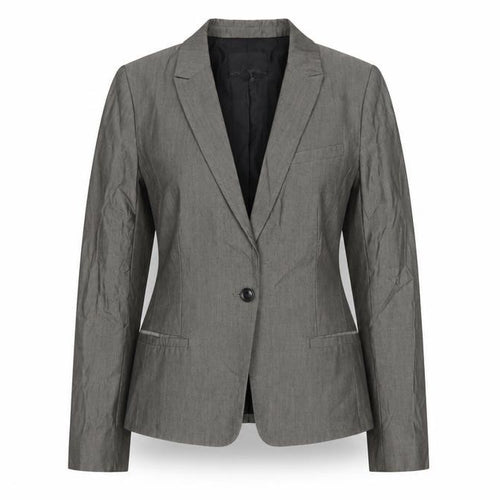 Banana Republic Women Grey Petite 8 Classic Single-Breasted Blazer