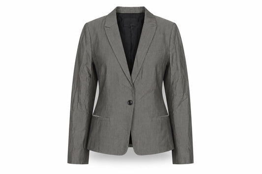 Banana Republic Women Grey Petite 8 Classic Single-Breasted Blazer