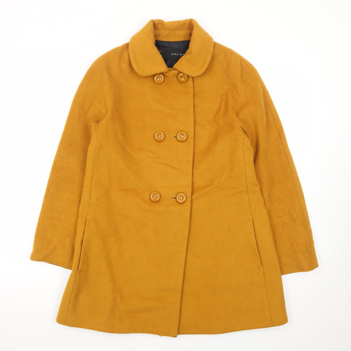 Zara Basic Women's Yellow Wool Pea Coat Size S