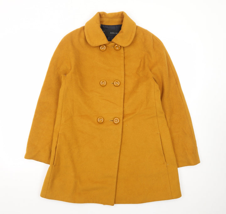 Zara Basic Women's Yellow Wool Pea Coat Size S