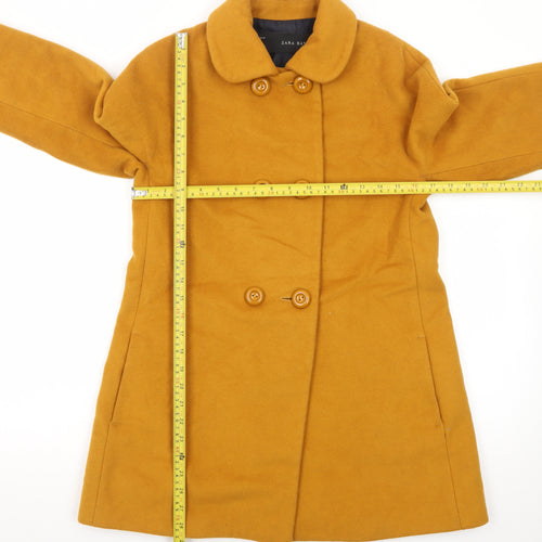 Zara Basic Women's Yellow Wool Pea Coat Size S