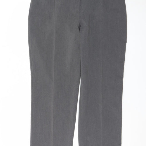 Bassini Women's Grey Straight Leg Stretch Trousers Size 18